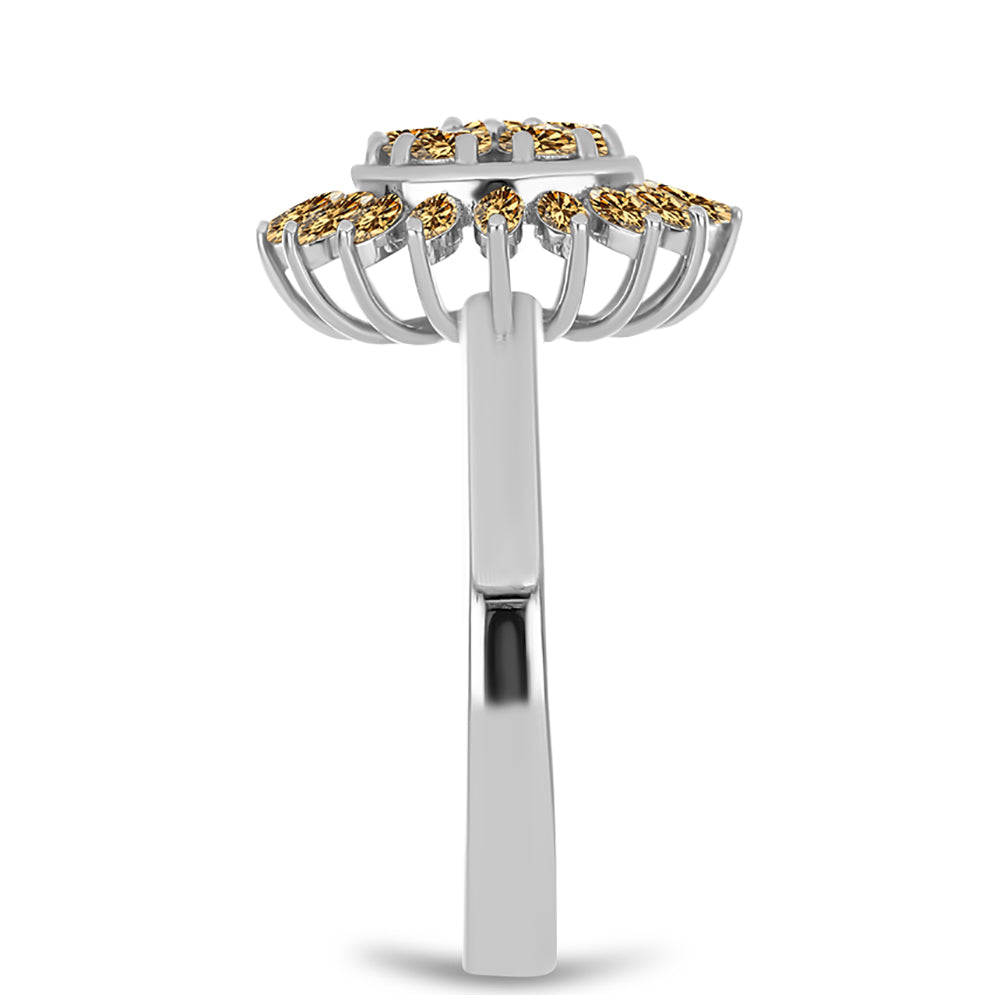 Anillo de Plata con Moisanita Champagne