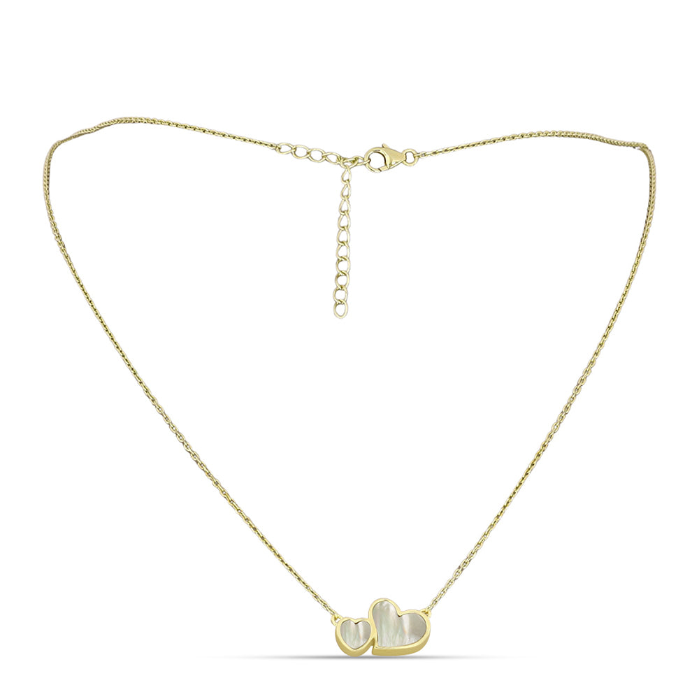 Collar de Plata Bañada en Oro con Madreperla