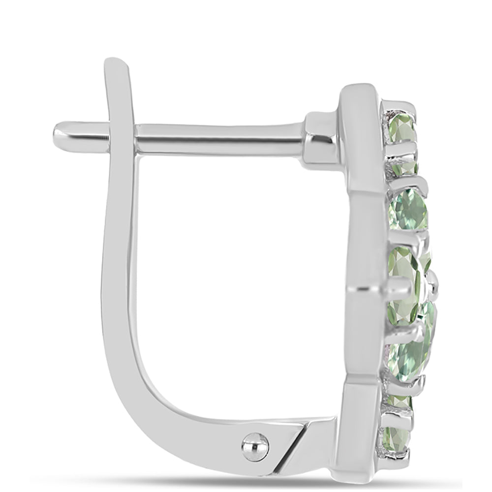 Pendientes de Plata con Amatista Verde