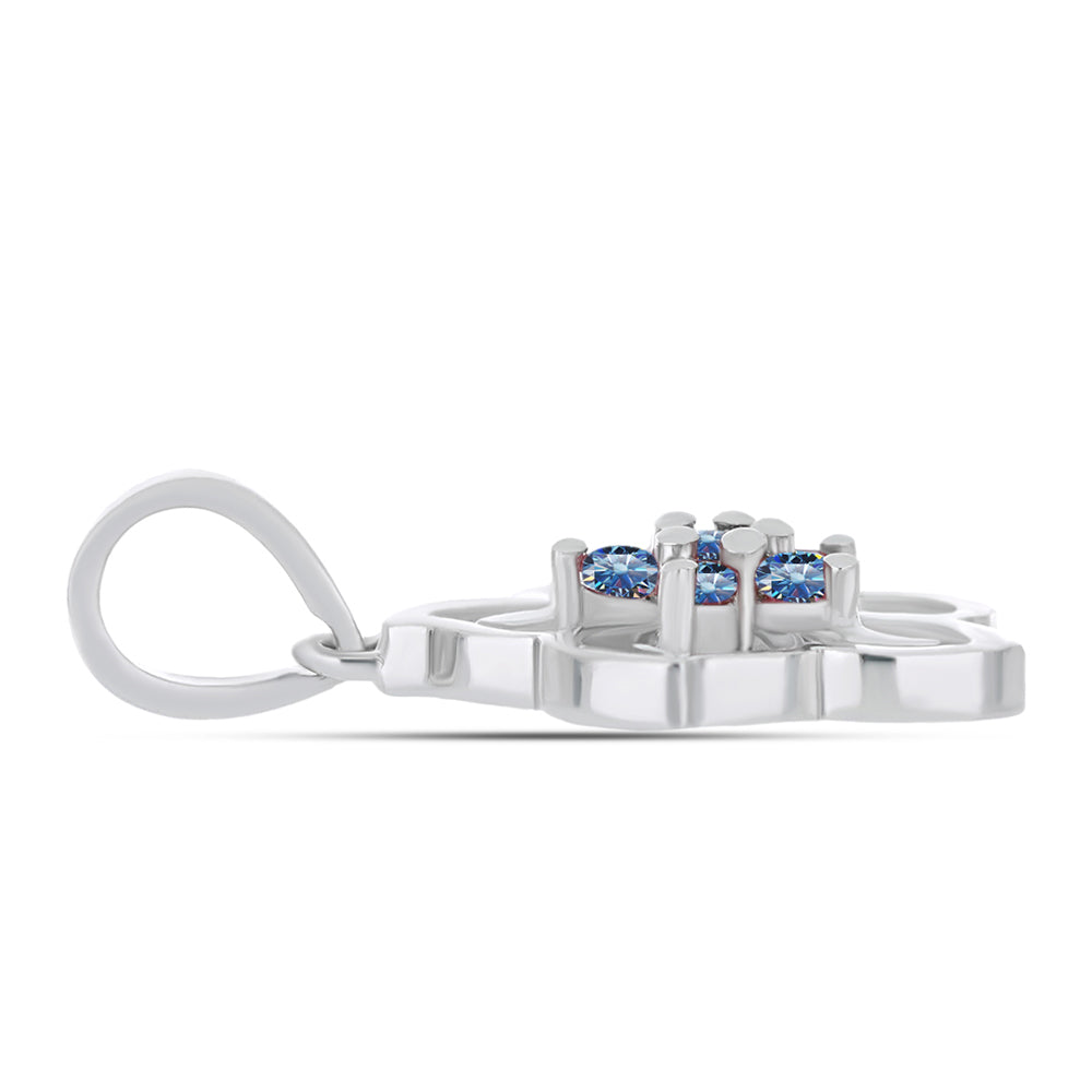 Colgante de Plata con Moisanita azul océano