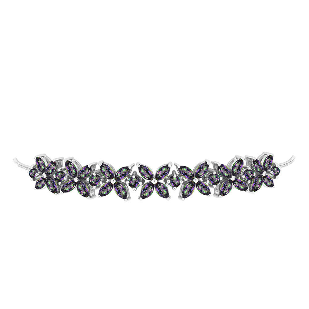 Pulsera de Plata con Cuarzo Místico Verde de Brasil