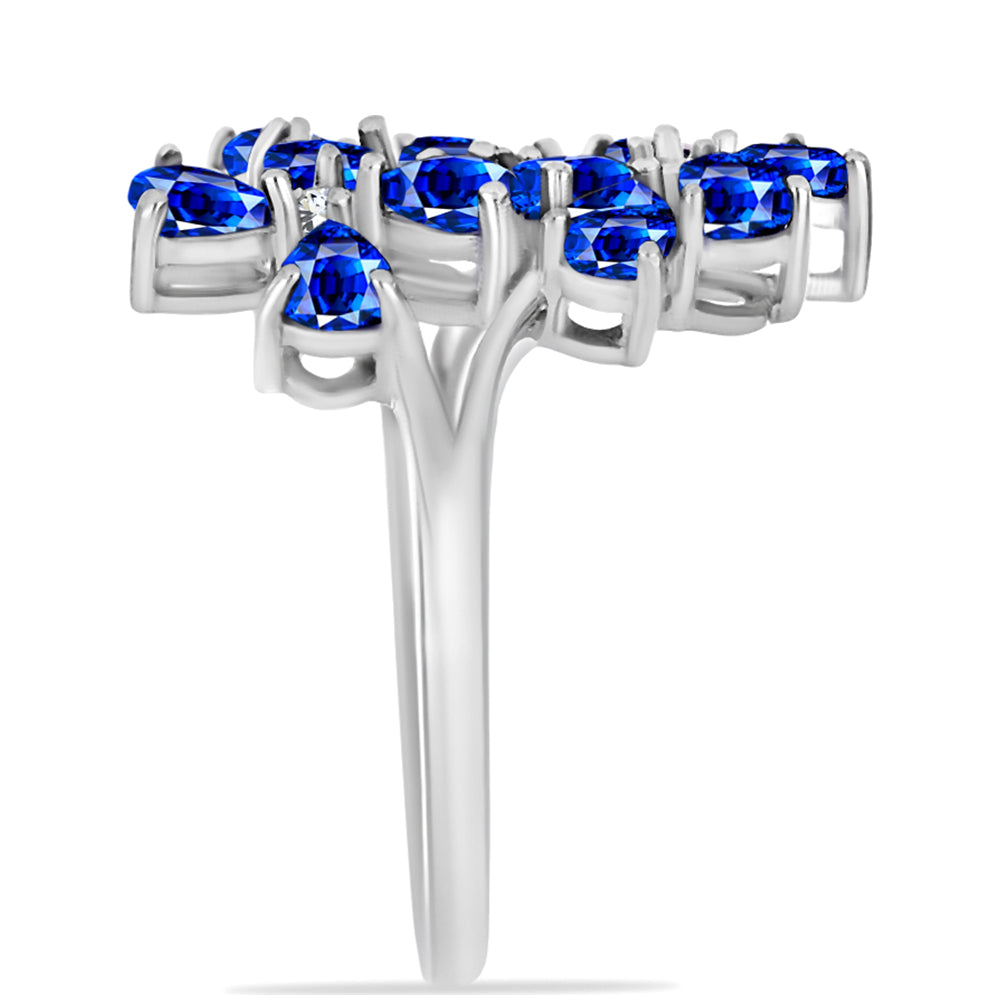 Anillo de Plata con Zafiro Azul Australiano y Topacio Blanco