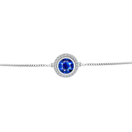 Pulsera de Plata con Zafiro Azul Australiano y Topacio Blanco