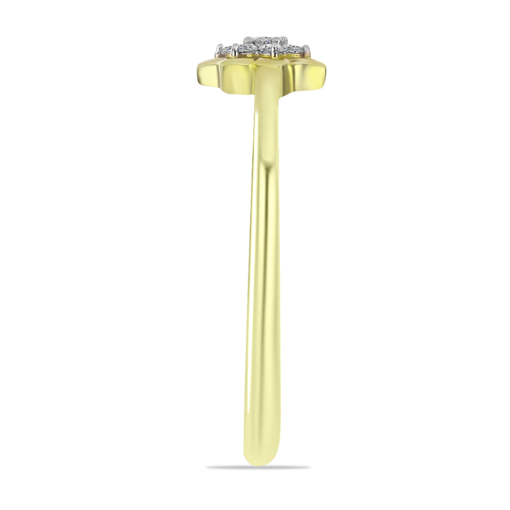 Anillo de Plata Bañada en Oro con Diamante blanco