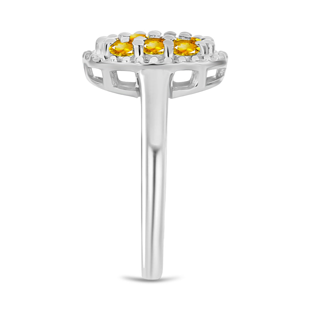 Anillo de Plata con Citrino de Río del Oro