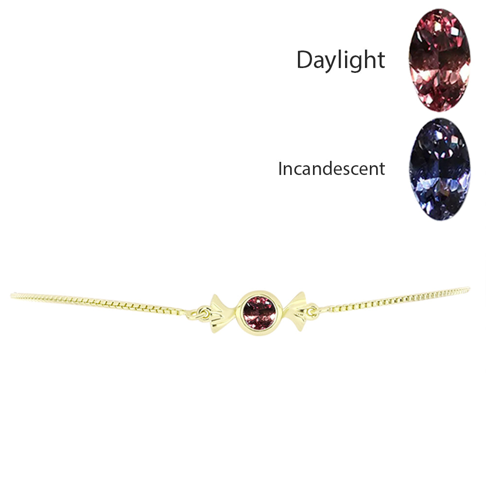 Pulsera de Plata Bañada en Oro con Granate Bekily Multicolor