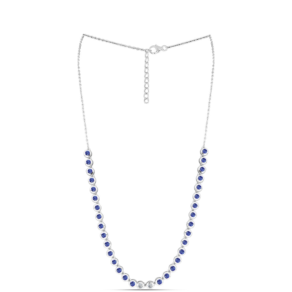 Collar de Plata con Tanzanita AAA y Diamante blanco