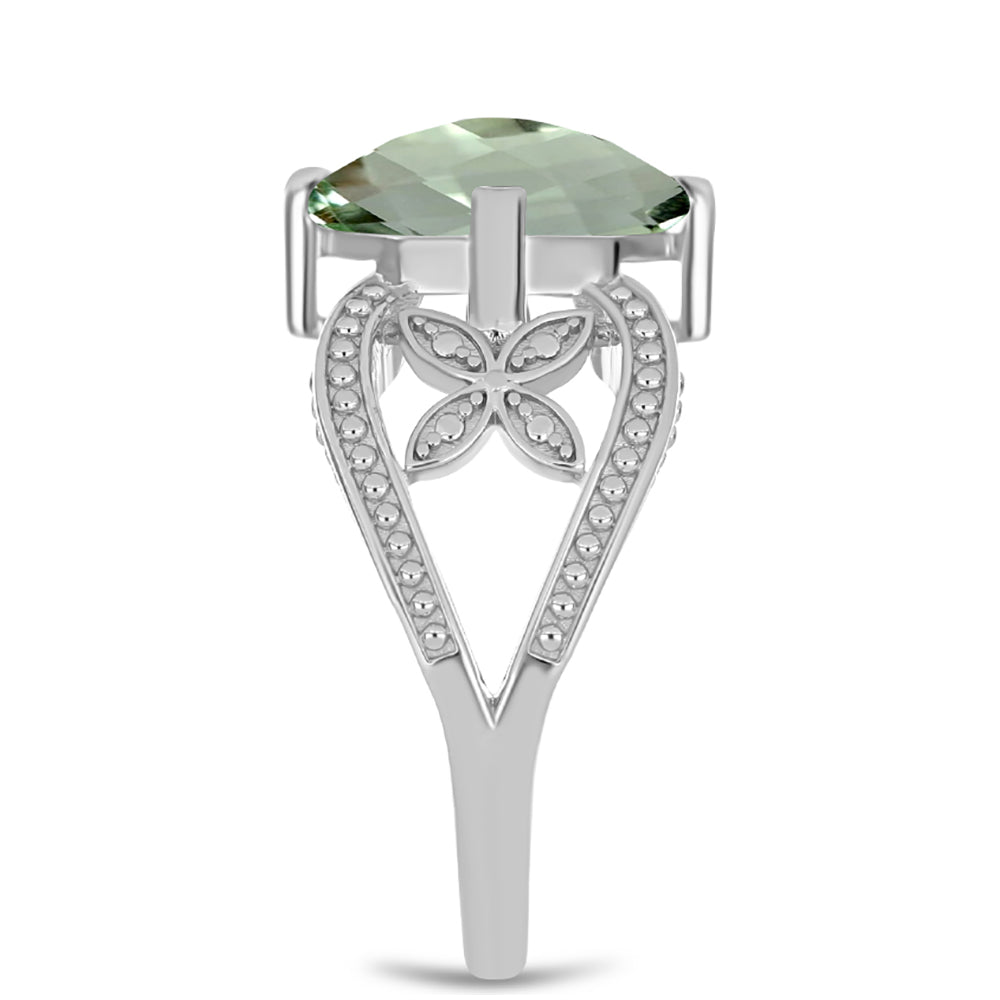 Anillo de Plata con Amatista Verde
