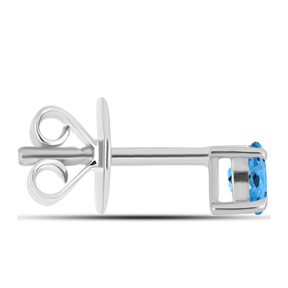 Pendientes de Plata con Topacio Azul Suizo