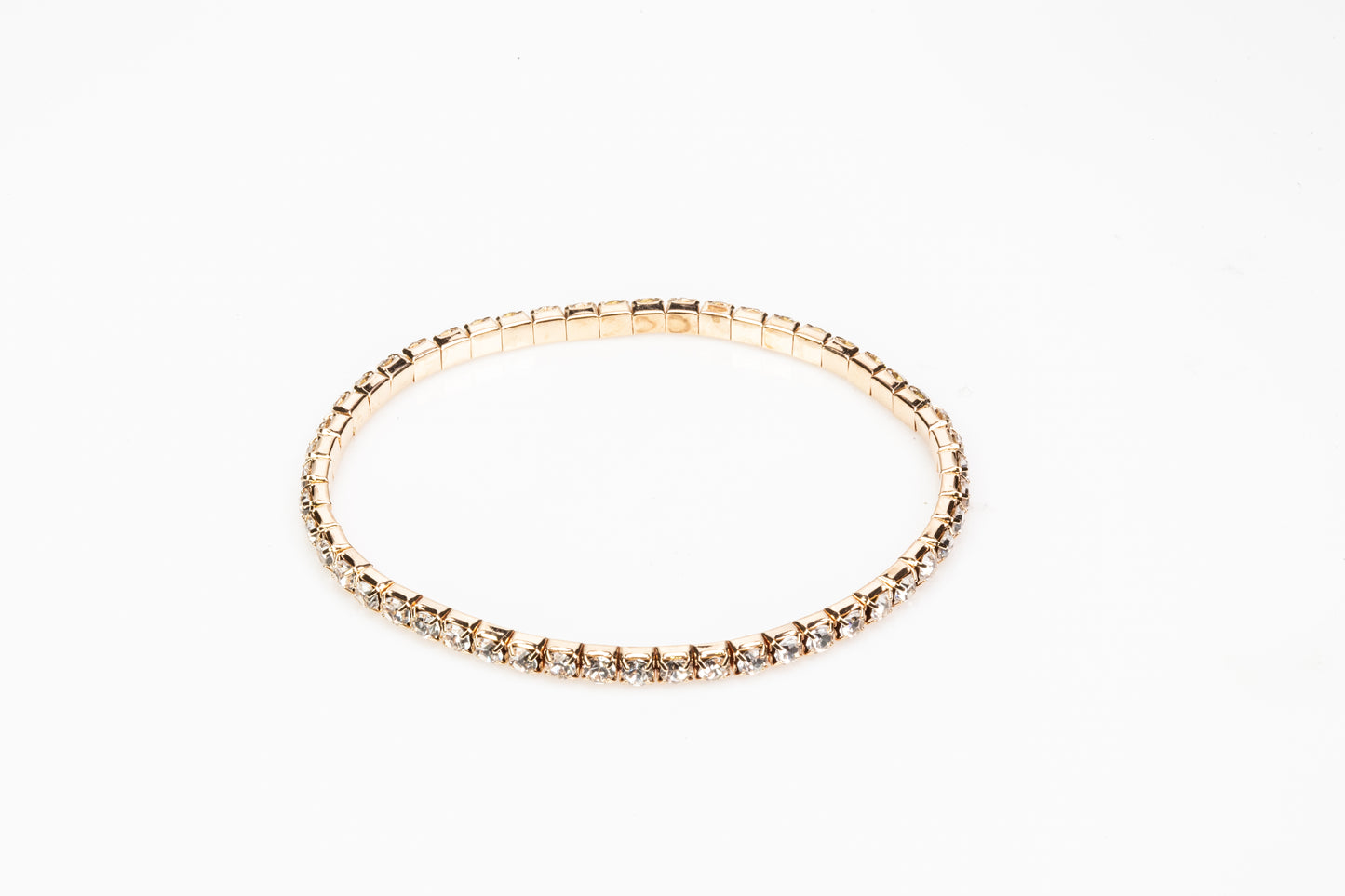 Conjunto de Aleación Bañado en Oro con Cristal Emporia® Blanco ( Collar +Pulsera )