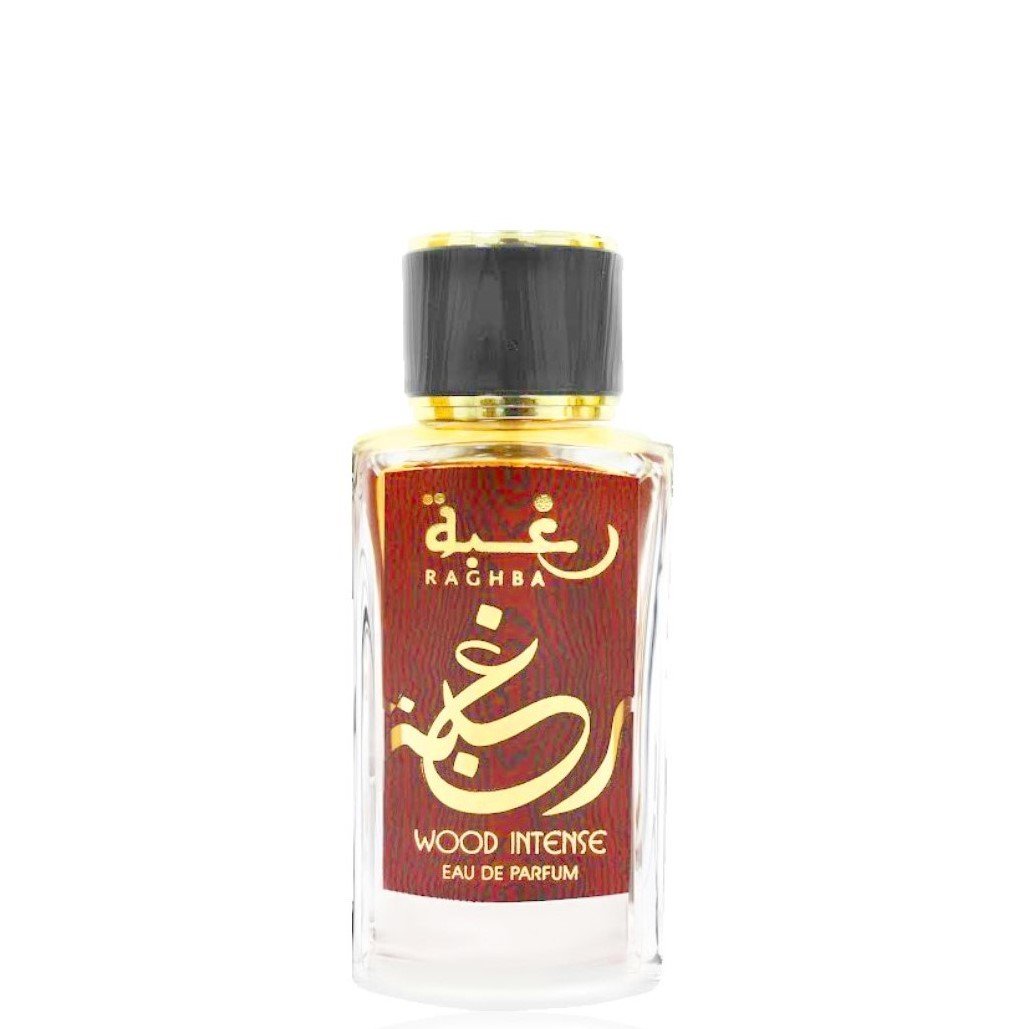100 ml Eau de Perfume Raghba Wood Intense + 200 ml Deo Gift Set Intense Dulce Fragancia Oriental para Hombres