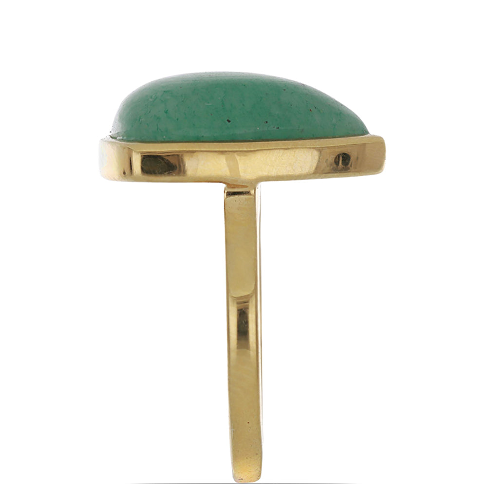 Anillo de Plata Bañada en Oro con Anenturina Verde