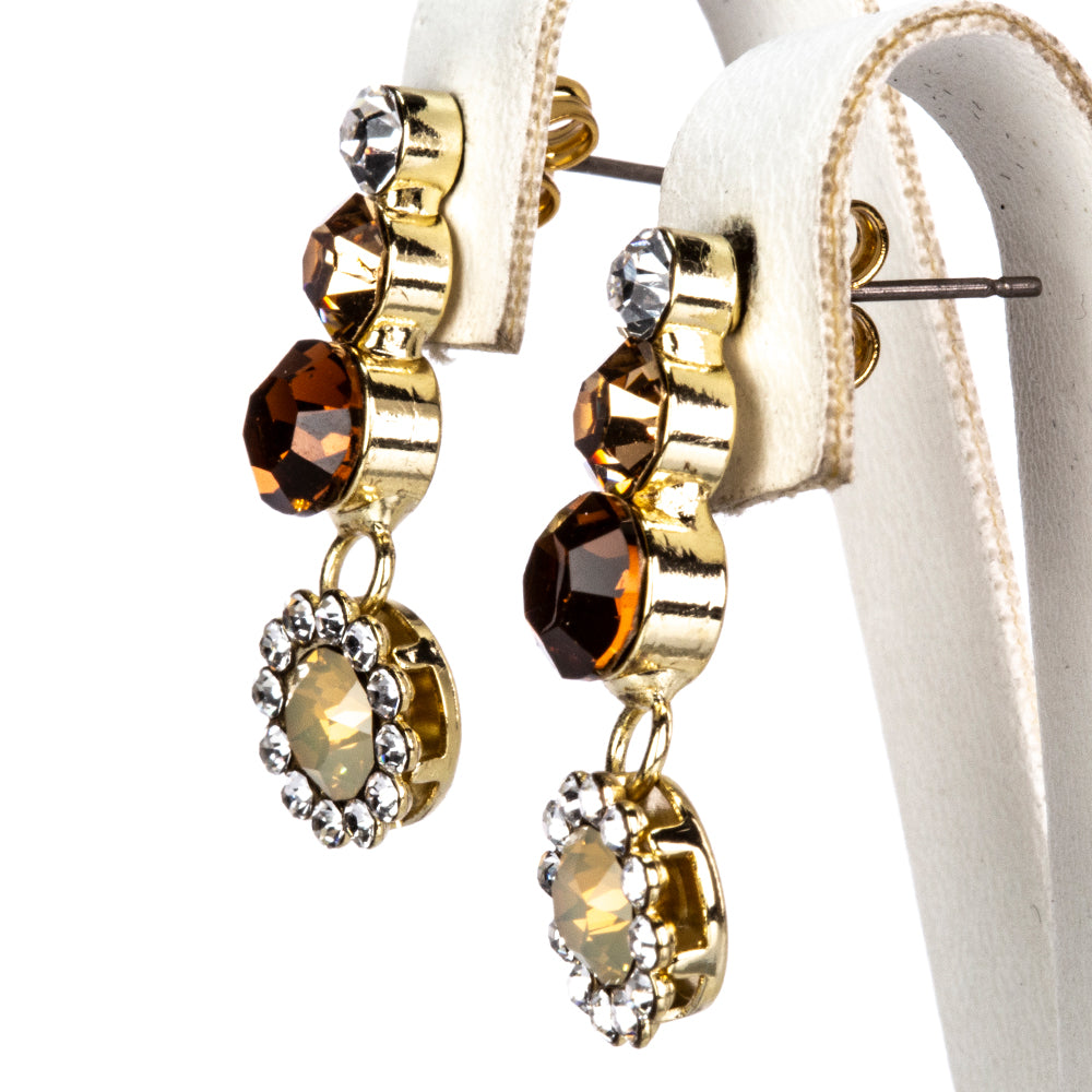 Conjunto de Aleación Bañado en Oro con Perla de cristal y Cristal Emporia® Blanco ( Collar +Pendientes ) 3 