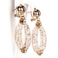 Conjunto de Aleación Bañado en Oro con Cristal Emporia® Blanco ( Collar +Pendientes +Pulsera )