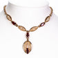 Conjunto de Aleación Bañado en Oro con Cristal Emporia® Rojo ( Collar +Pendientes )