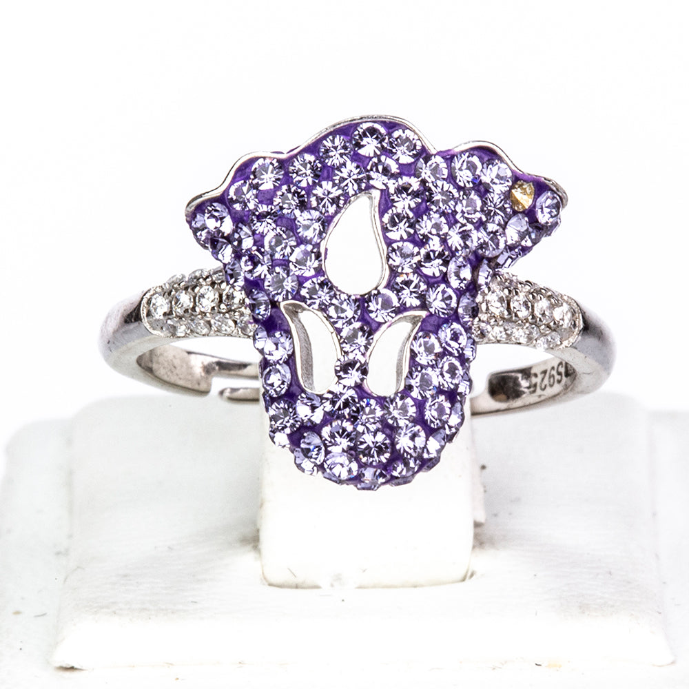 Anillo de Aleación Bañado en Oro con Cristal Emporia® Púrpura