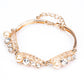 Conjunto de Aleación Bañado en Oro con Cristal Emporia® Blanco ( Collar +Pendientes +Pulsera )