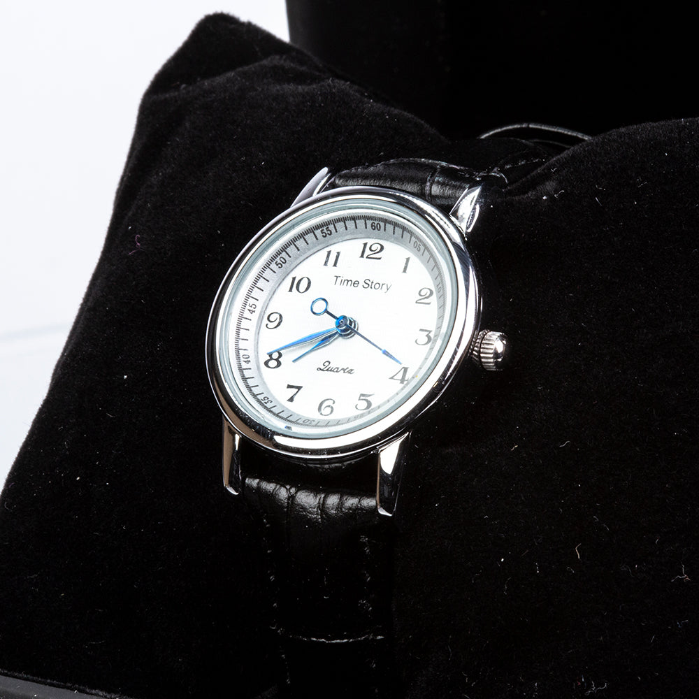 Reloj de Aleación Bañado en Oro con Cristal Emporia® Blanco