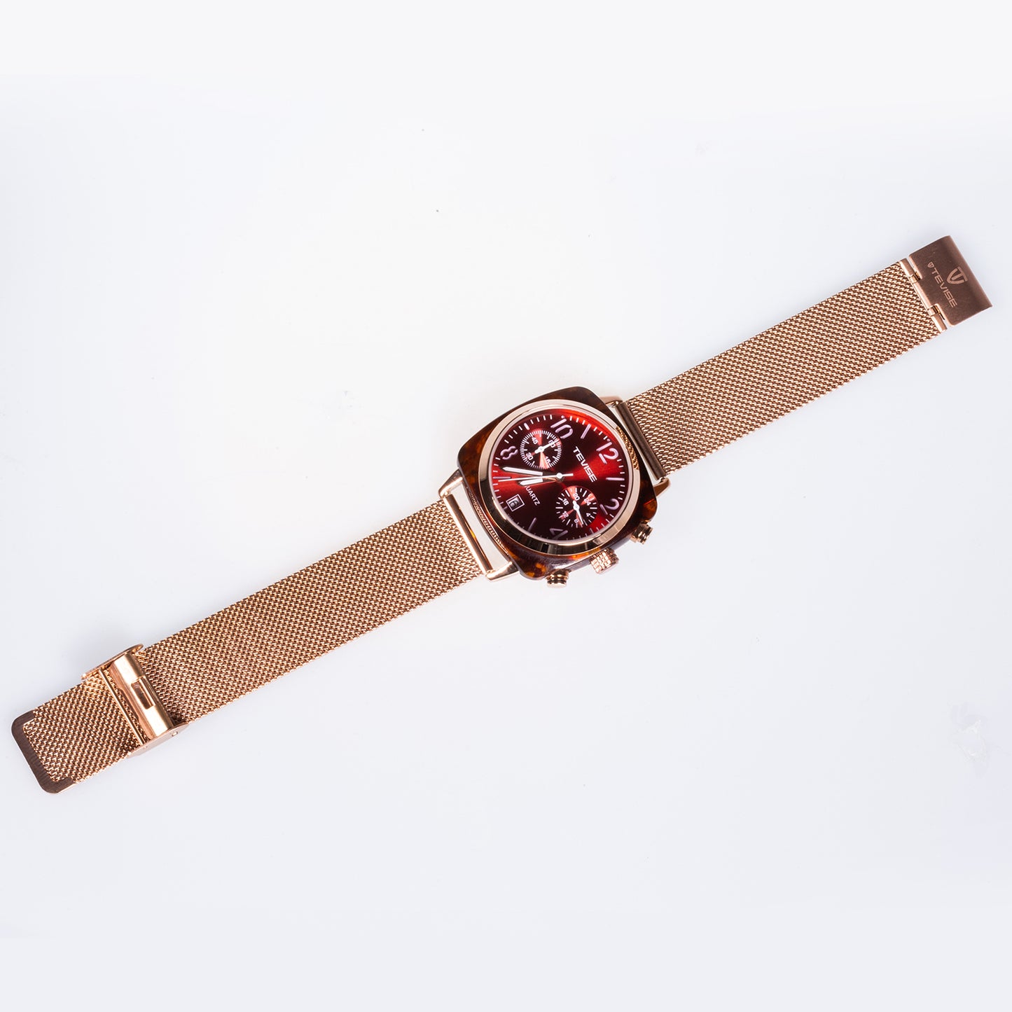 Reloj de Aleación Bañado en Oro con Cristal Emporia® Blanco