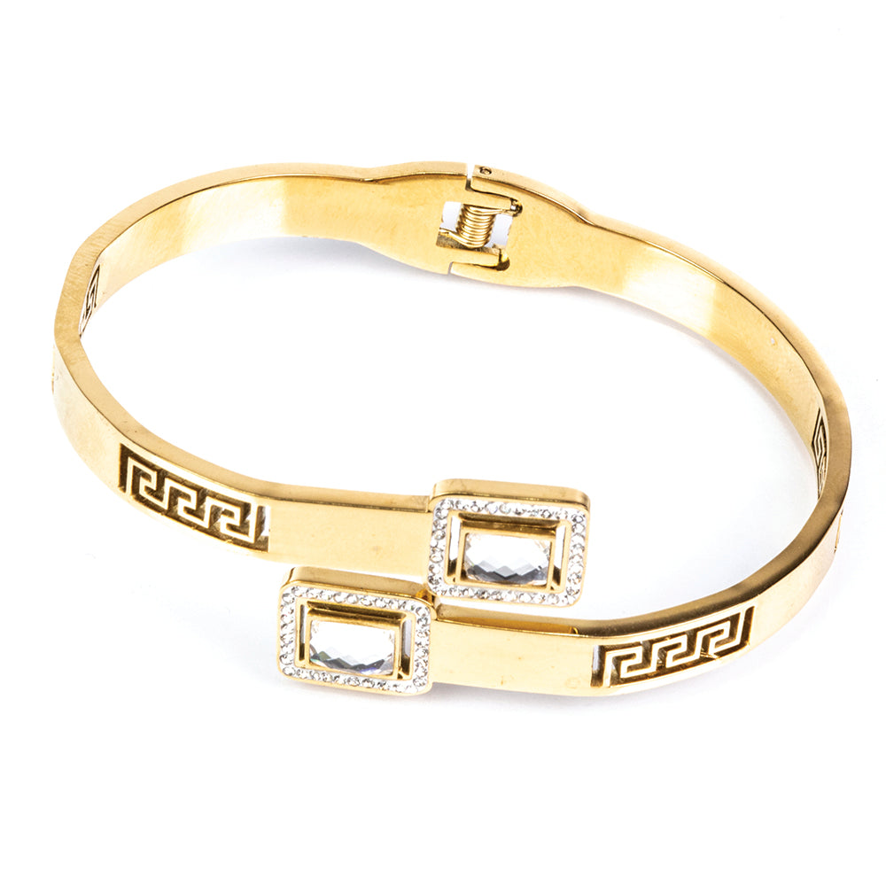 Pulsera de Aleación Bañado en Oro con Cristal Emporia® Blanco 1 
