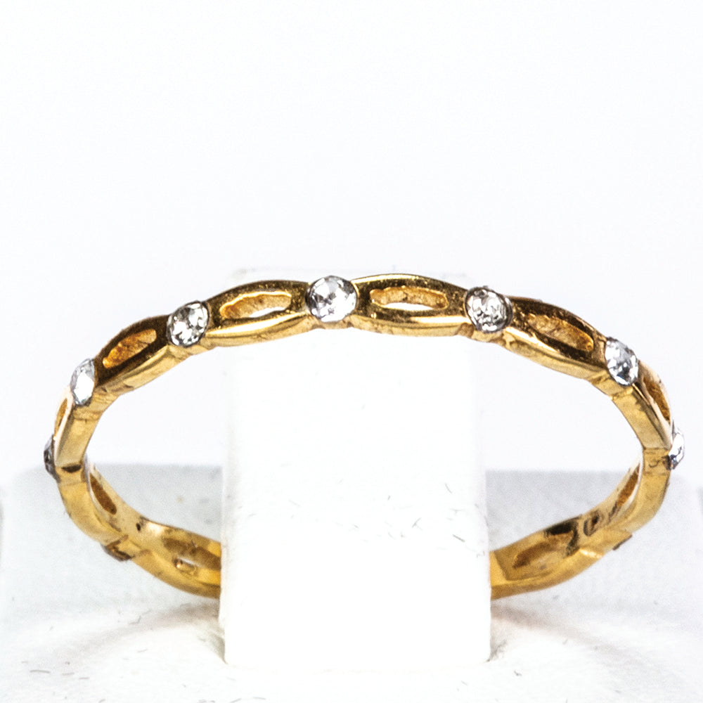 Anillo de Aleación Bañado en Oro con Cristal Emporia® Blanco 1 