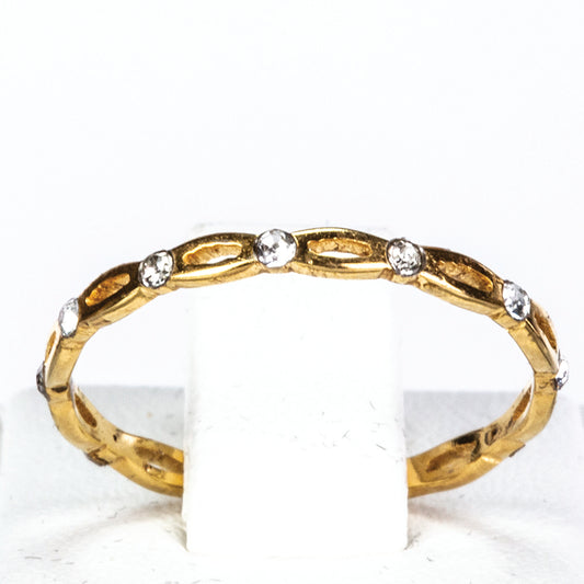 Anillo de Aleación Bañado en Oro con Cristal Emporia® Blanco