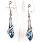 Conjunto de Aleación Bañado en Oro con Cristal Emporia® Azul ( Pendientes +Colgante )