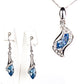 Conjunto de Aleación Bañado en Oro con Cristal Emporia® Azul ( Pendientes +Colgante )
