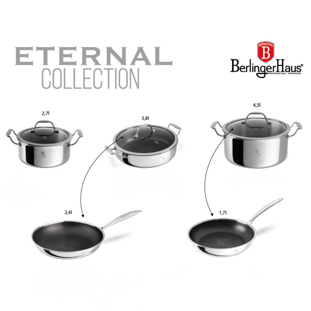 Berlinger Haus Eternal Collection, Batería de cocina de 8 piezas 6 