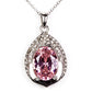 Conjunto de Aleación Bañado en Oro con Cristal Emporia® Rosa ( Collar +Pendientes )