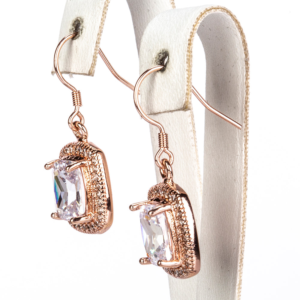 Conjunto de Aleación Bañado en Oro con Cristal Emporia® Blanco ( Collar +Pendientes +Anillo ) 3 