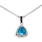 Conjunto de Aleación Bañado en Oro con Cristal Emporia® Azul ( Collar +Pendientes +Anillo )