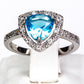 Conjunto de Aleación Bañado en Oro con Cristal Emporia® Azul ( Collar +Pendientes +Anillo )