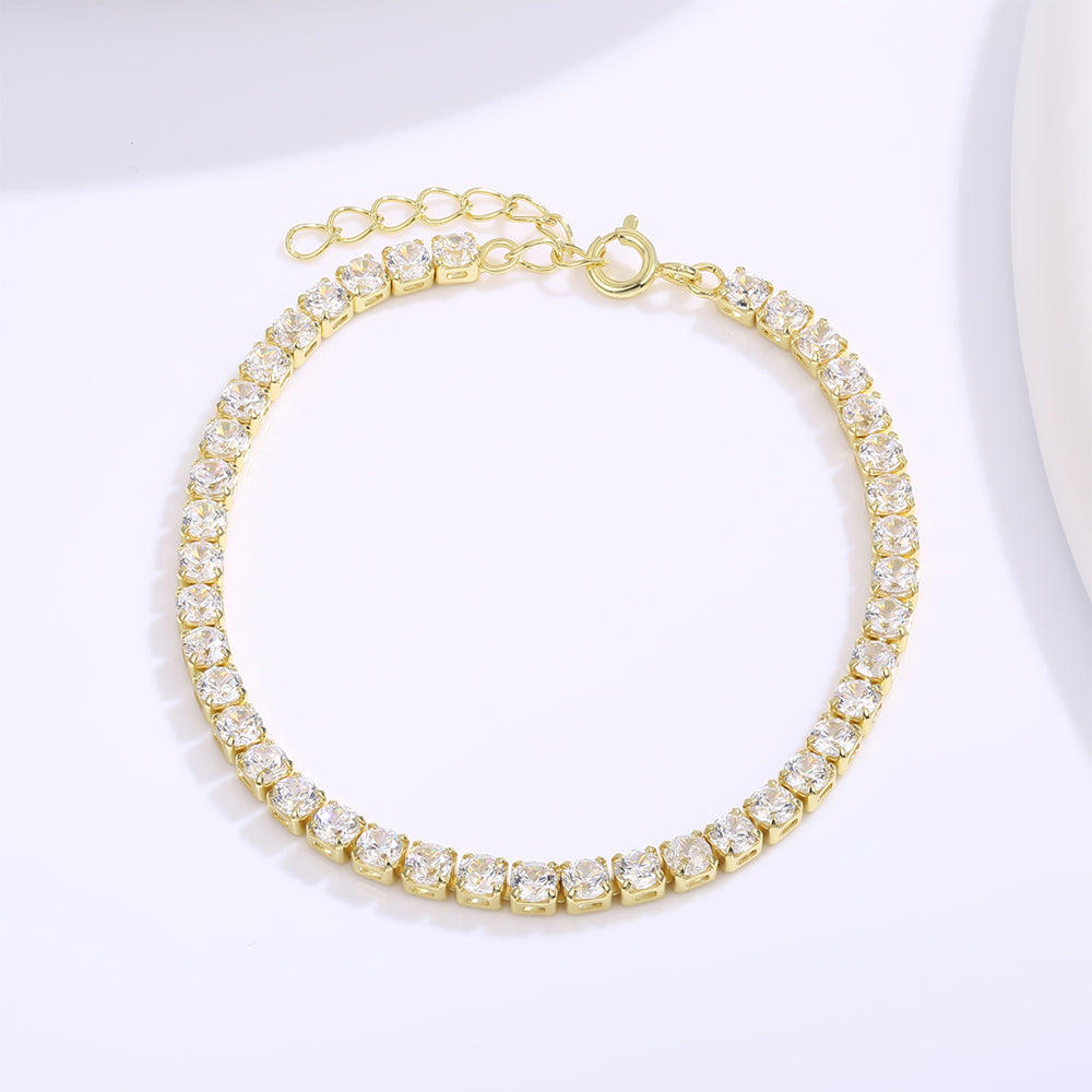 Pulsera de Aleación Bañado en Oro con Cristal Emporia® Blanco 1 