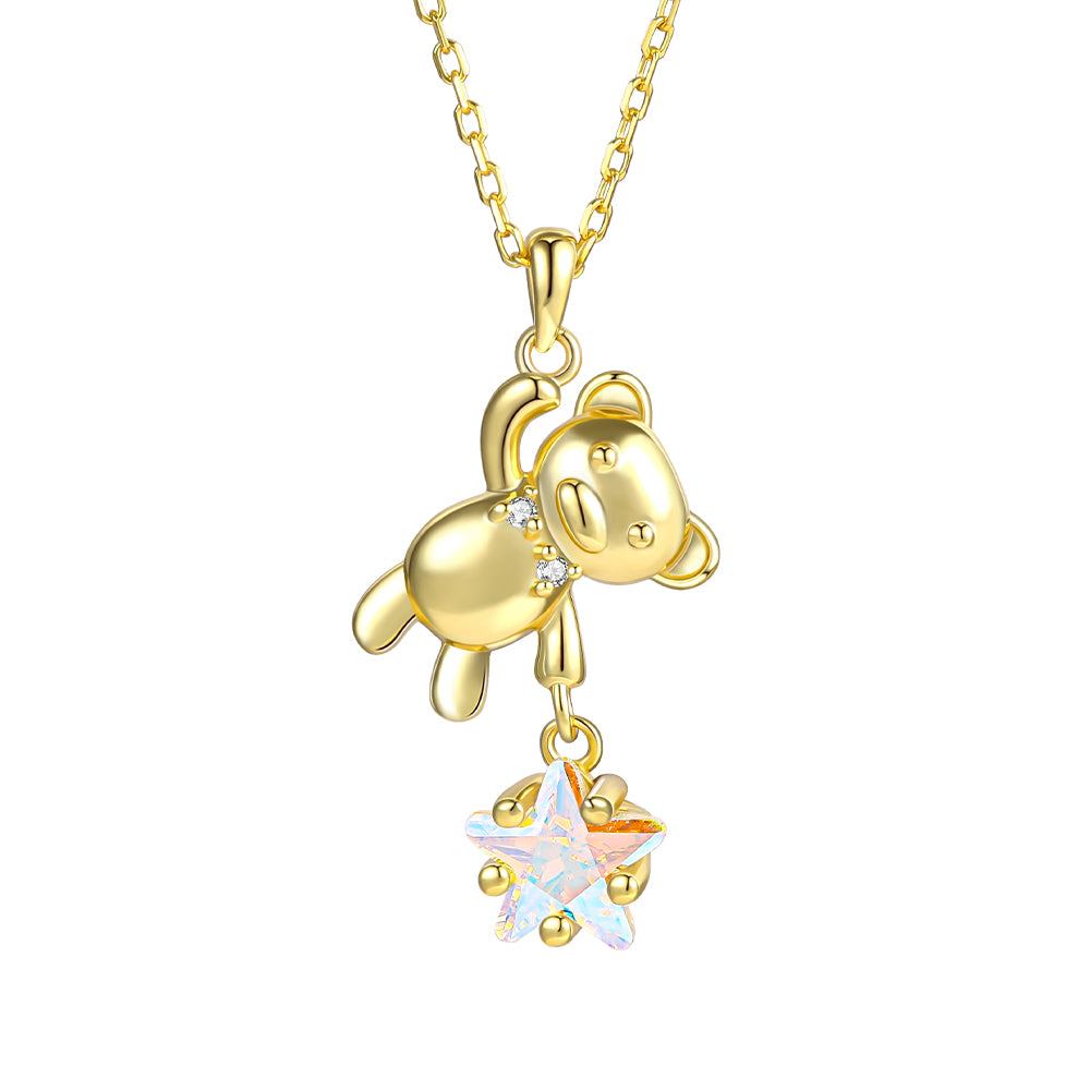 Collar de Aleación Bañado en Oro con Cristal Emporia® Blanco