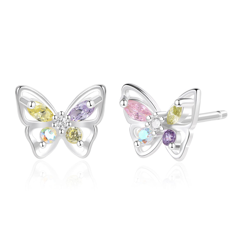 Pendientes de Aleación Bañado en Oro con Cristal Emporia® Rosa y Cristal Emporia® Amarillo 1 