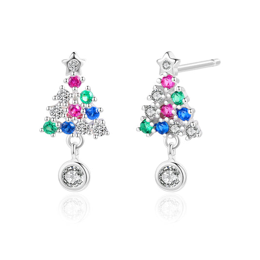 Pendientes de Aleación Bañado en Oro con Cristal Emporia® Rojo y Cristal Emporia® Verde