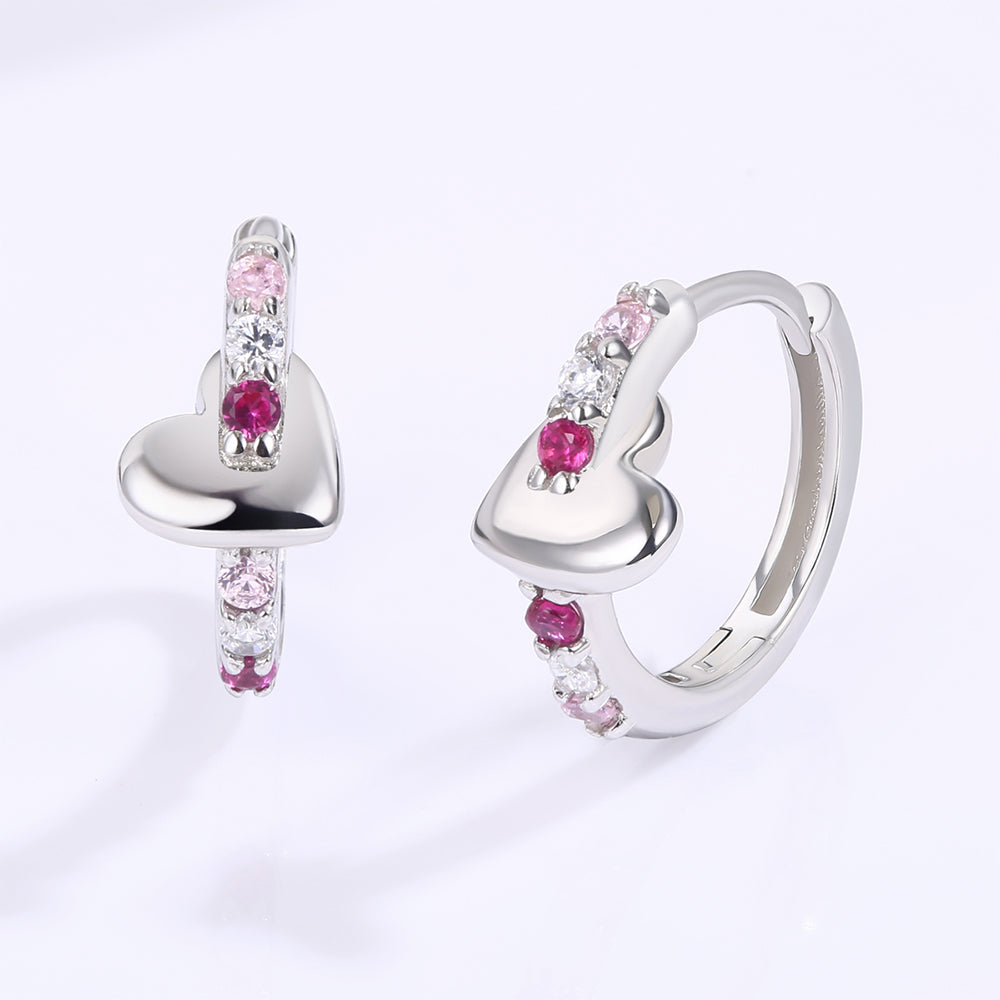 Pendientes de Aleación Bañado en Oro con Cristal Emporia® Blanco y Cristal Emporia® Rojo