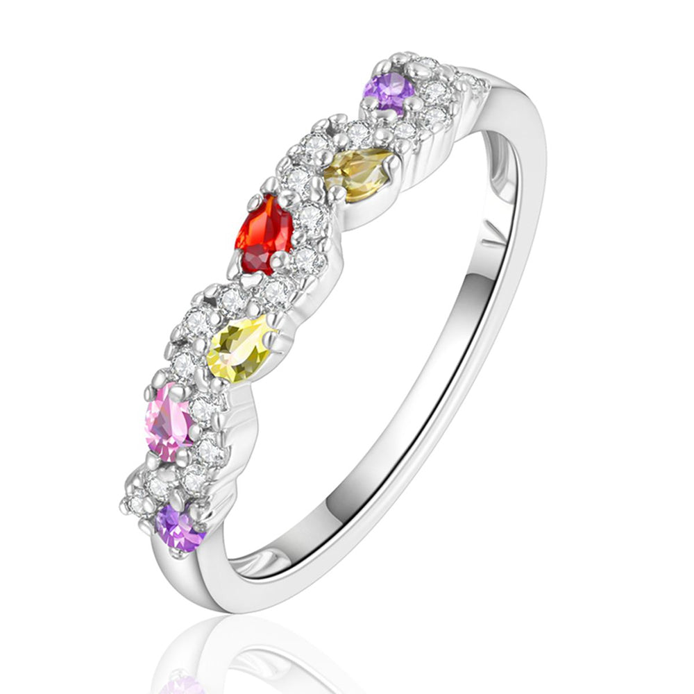 Anillo de Aleación Bañado en Oro con Cristal Emporia® Rojo 1 