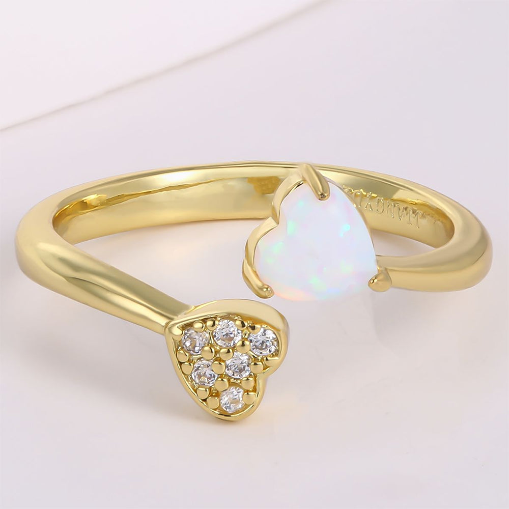 Anillo de Aleación Bañado en Oro con Cristal Emporia® Blanco 1 