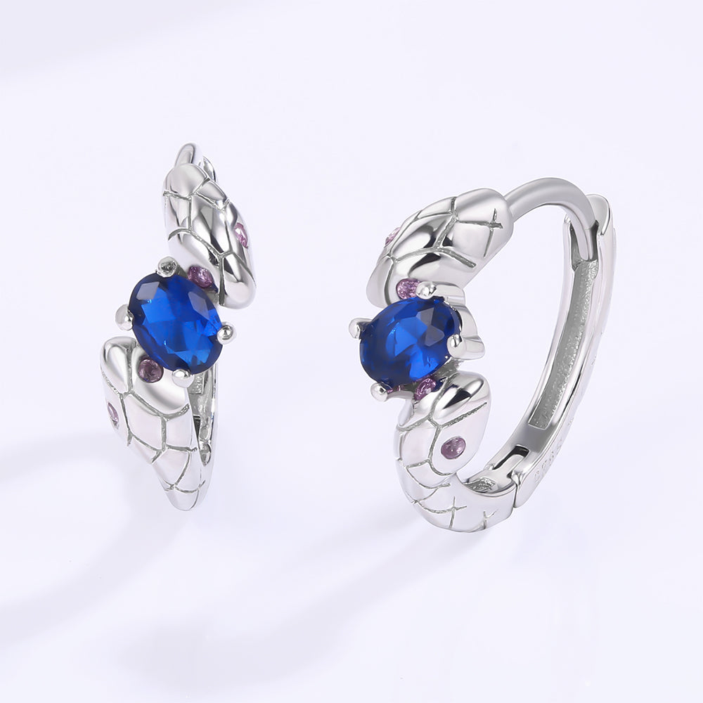 Pendientes de Aleación Bañado en Oro con Cristal Emporia® Azul y Cristal Emporia® Blanco 1 