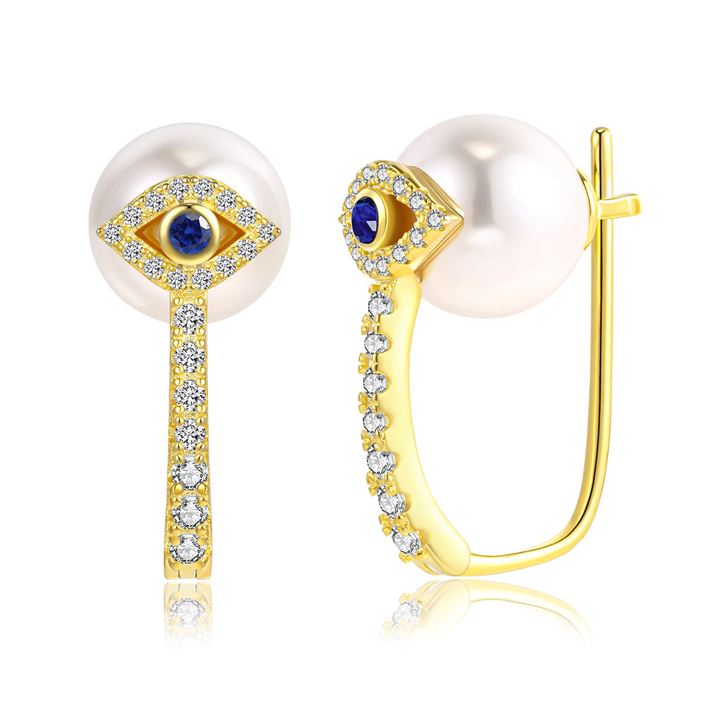 Pendientes de Aleación Bañado en Oro con Cristal Emporia® Blanco 1 