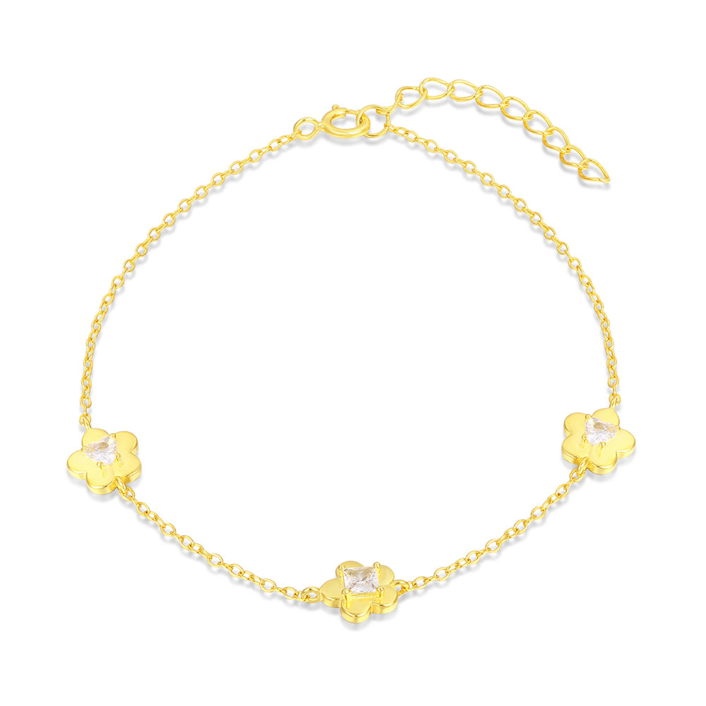 Pulsera de Aleación Bañado en Oro con Cristal Emporia® Blanco 1 