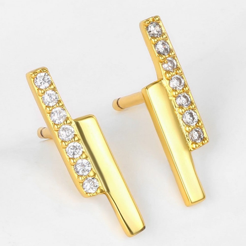 Pendientes de Aleación Bañado en Oro con Cristal Emporia® Blanco 1 