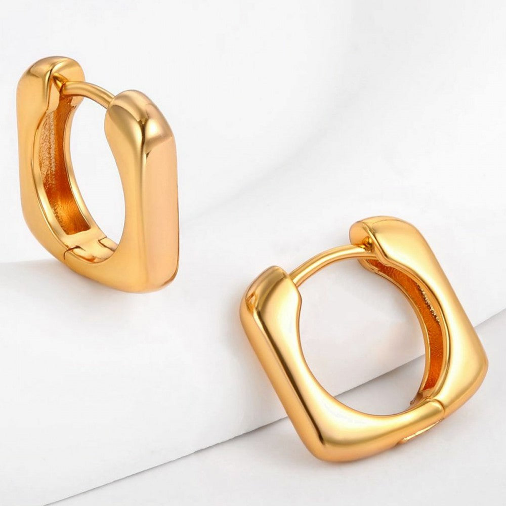 Pendientes de Aleación Bañado en Oro con Cristal Emporia® Blanco 1 