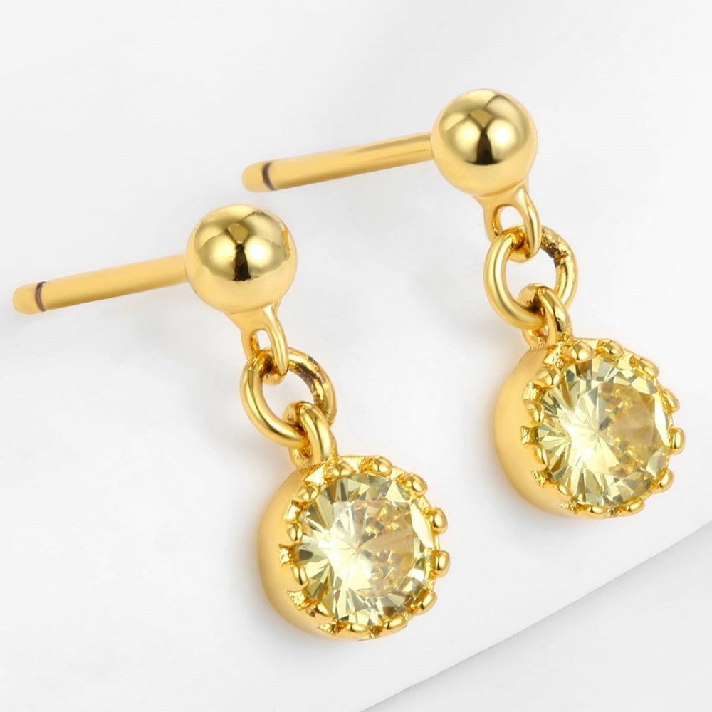Pendientes de Aleación Bañado en Oro con Cristal Emporia® Blanco 1 
