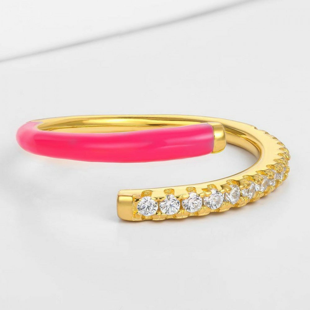 Anillo de Aleación Bañado en Oro con Cristal Emporia® Blanco 1 