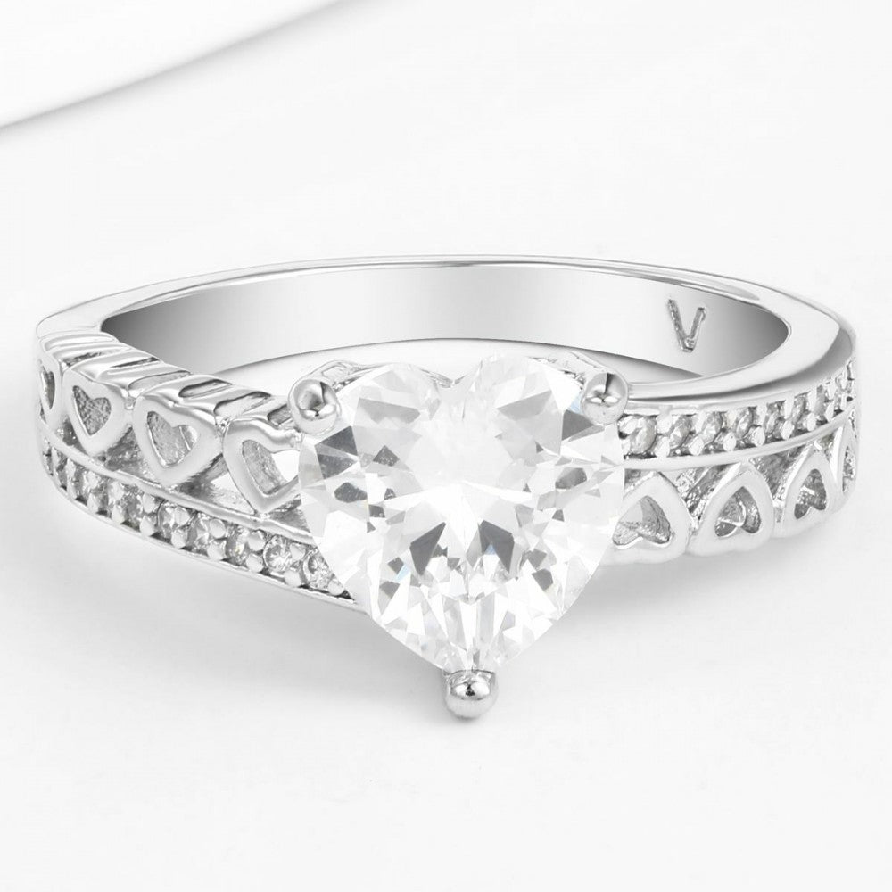 Anillo de Aleación Bañado en Oro con Cristal Emporia® Blanco 1 