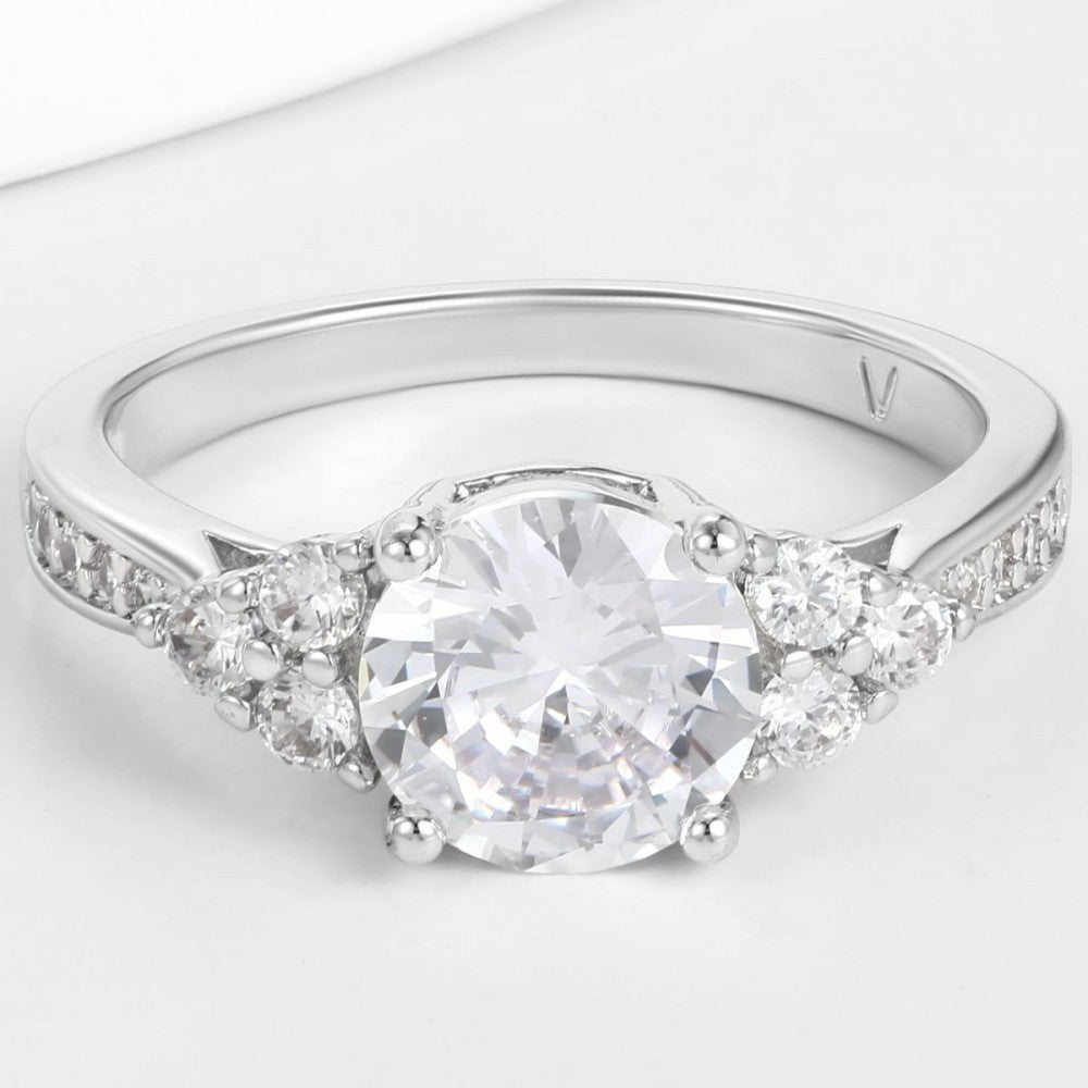 Anillo de Aleación Bañado en Oro con Cristal Emporia® Blanco 1 