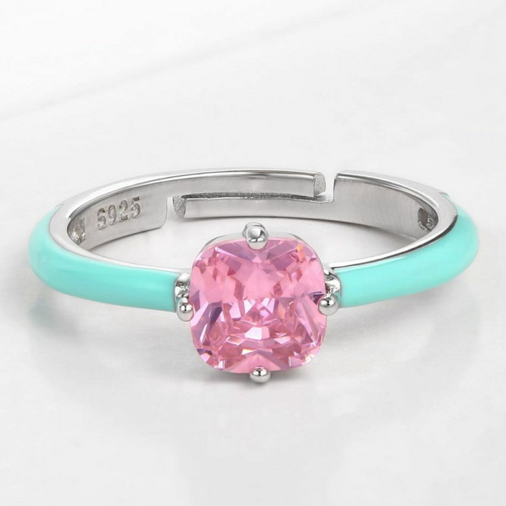 Anillo de Aleación Bañado en Oro con Cristal Emporia® Rosa 1 